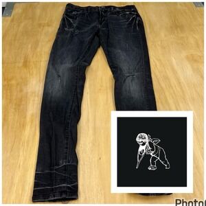 PRPS Cayenne Distressed Super Skinny Fit Jeans Mens 33x33‎ Black Cotton Stretch